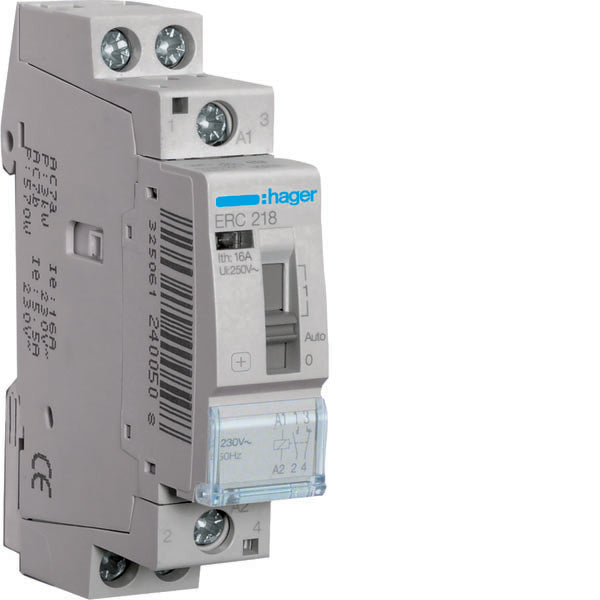 HAG ERC218 REL COM MAN STD+ 1NO+1NC 230VAC 16A 1M