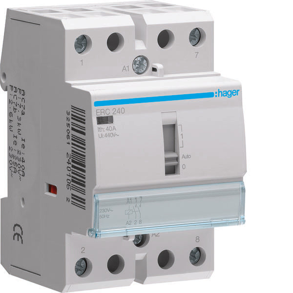 HAG ERC240 CONTACTEUR COM MAN STD 2NO 230VAC 40A 3M
