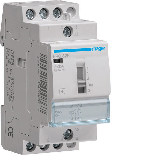 HAG ERC325 CONTACTEUR COM MAN STD+ 3NO 230VAC 25A 2M