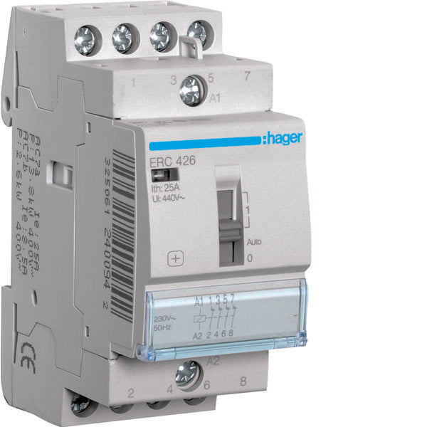 HAG ERC426 CONTACTEUR COM MAN STD+ 4NC 230VAC 25A 2M