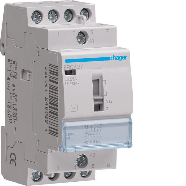 HAG ERC427 CONTACT MAN MAN STD+ 2NO+2NC 230VAC 25A 2M