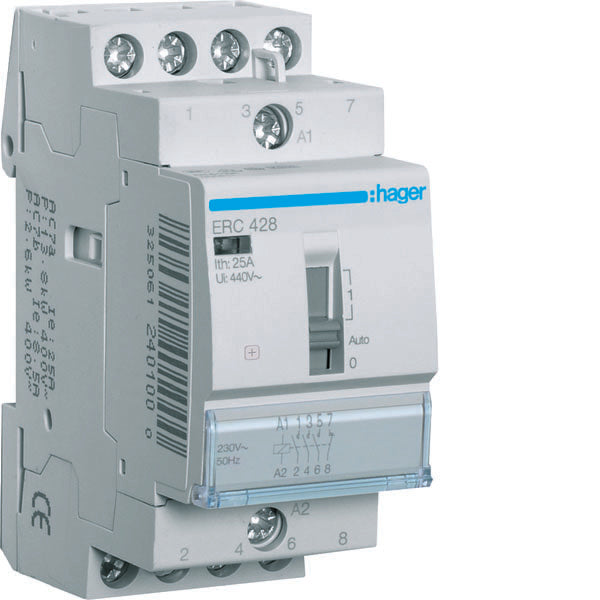 HAG ERC428 CONTACT MAN MAN STD+ 3NO+1NC 230VAC 25A 2M
