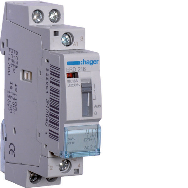 HAG ERD216 REL COM MAN STD+ 2NO 24VAC 16A 1M