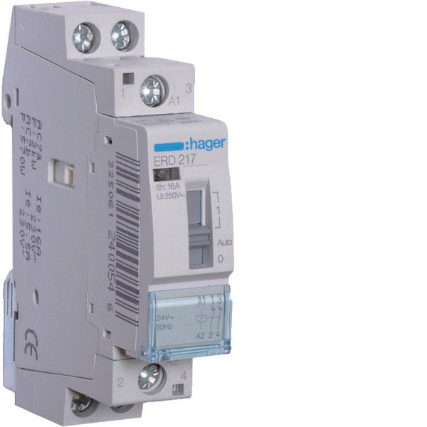 HAG ERD217 REL COM MAN STD+ 2NC 24VAC 16A 1M