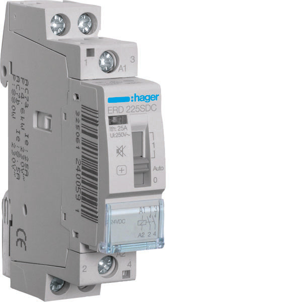 HAG ERD225SDC CONTACTEUR COM MAN SILENCE 2NO 24VDC 25A 1M