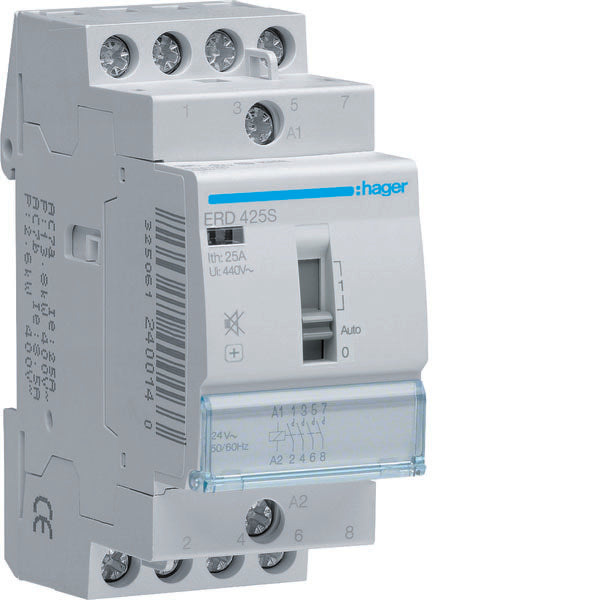 HAG ERD425S CONTACT COM MAN SIL 4NA 24VAC 25A 2M