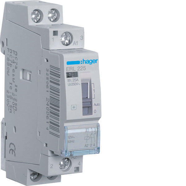 HAG ERL225 CONTACTEUR COM MAN STD+ 2NO 12VAC 25A 1M