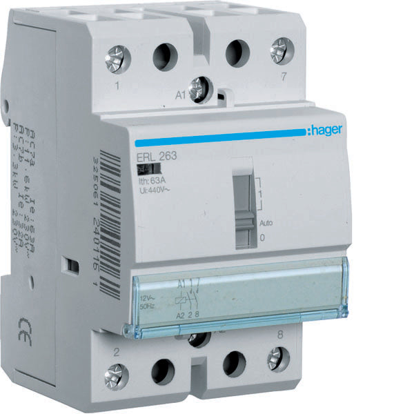 HAG ERL263 CONTACTEUR COM MAN STD 2NO 12VAC 63A 3M