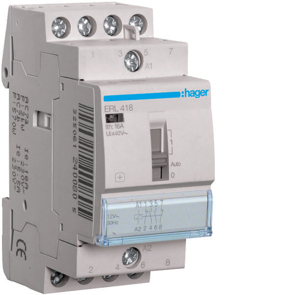 HAG ERL418 CONTACT COM MAN STD+ 2NO+2NC 12VAC 16A 2M