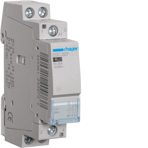 HAG ESC227 CONTACTEUR STD+ 1NO+1NC 230VAC 25A 1M
