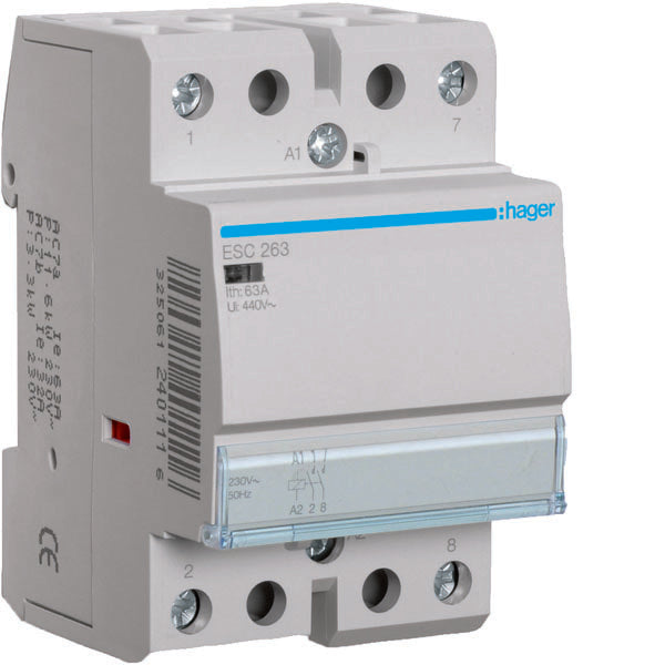HAG ESC263 CONTACTEUR STD 2NO 230VAC 63A 3M