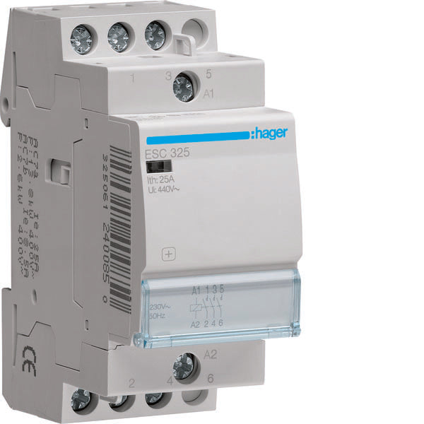 HAG ESC325 CONTACTEUR STD+ 3NO 230VAC 25A 2M