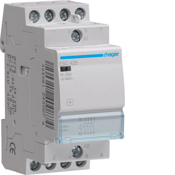 HAG ESC425 CONTACTEUR STD+ 4NO 230VAC 25A 2M