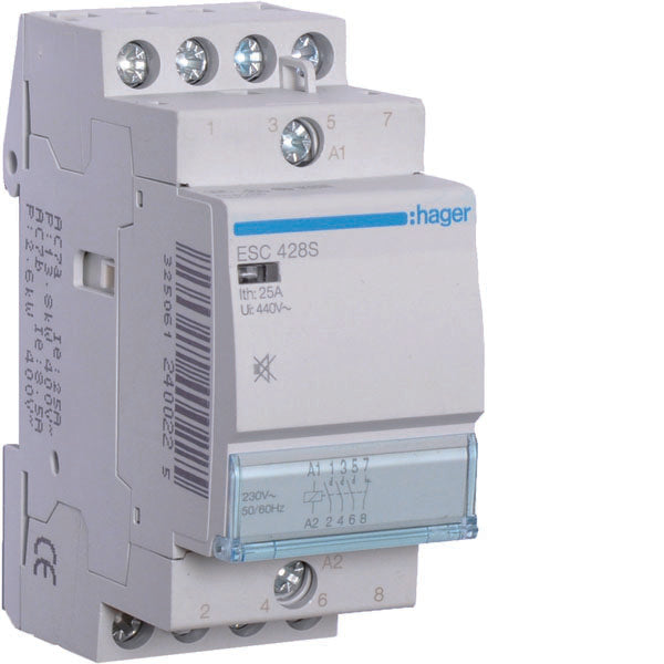 HAG ESC428S CONTACTEUR SIL 3NO+1NC 230VAC 25A 2M