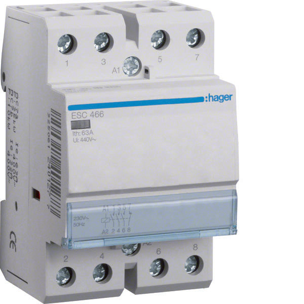 HAG ESC466 CONTACTEUR STD 3NO+1NC 230VAC 63A 3M
