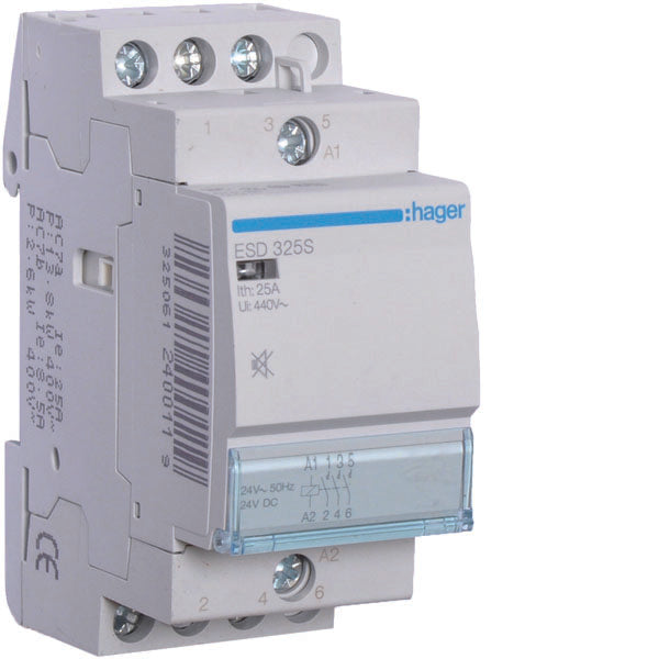 HAG ESD325S CONTACTEUR SIL 3NO 24VAC 25A 2M