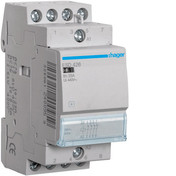 HAG ESD426 CONTACTEUR STD+ 4NC 24VAC 25A 2M