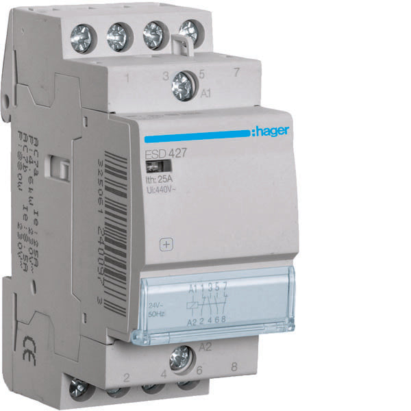 HAG ESD427 CONTACTEUR STD+ 2NO+2NC 24VAC 25A 2M