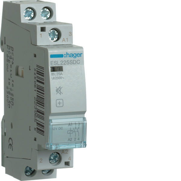HAG ESL225SDC CONTACTEUR SILENCIEUX 2NO 12VDC 25A 1M