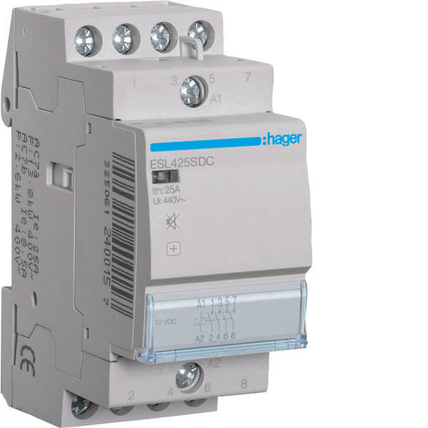 HAG ESL425SDC CONTACTEUR SILENCIEUX 4NA 12VDC 25A 2M