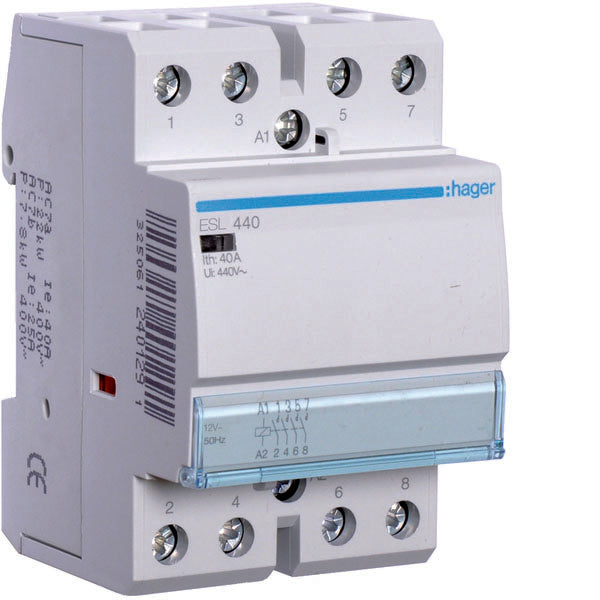 HAG ESL440 CONTACTEUR STD 4NO 12VAC 40A 3M