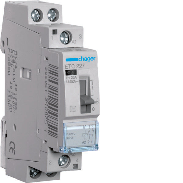 HAG ETC227 CONT JOUR NUIT STD+ 1NO+1NC 230VAC 25A 1M