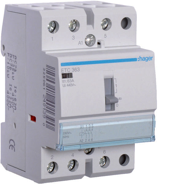 HAG ETC363 CONTACT JOUR NUIT STD 3NO 230VAC 63A 3M