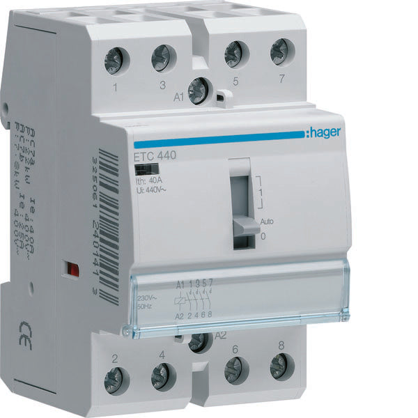 HAG ETC440 STD CONTACT JOUR NUIT 4NO 230VAC 40A 3M