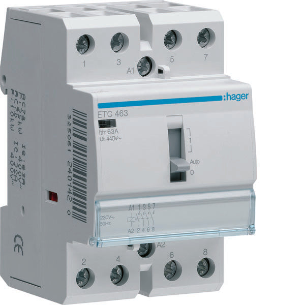 HAG ETC463 CONTACT JOUR NUIT STD 4NO 230VAC 63A 3M