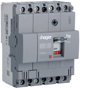 HAG HDA021L COMMUTATEUR AUTO X160 4P 18KA 20A TRIP TM