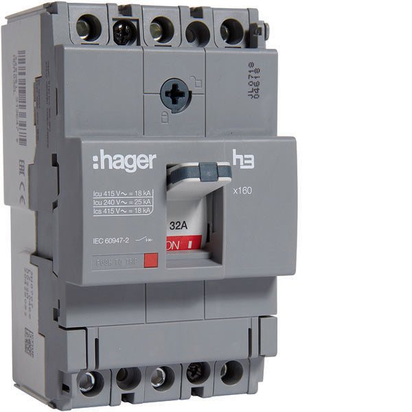 HAG HDA032L COMMUTATEUR AUTO X160 3P 18KA 32A TRIP TM