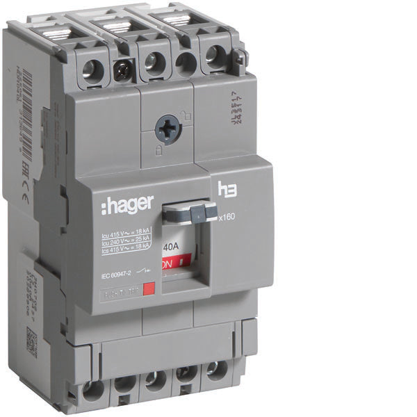 HAG HDA040L COMMUTATEUR AUTO X160 3P 18KA 40A TRIP TM