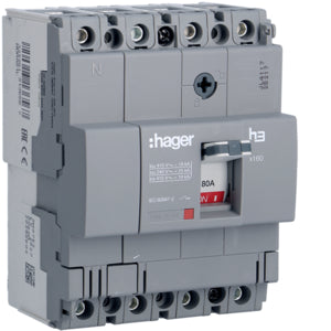 HAG HDA081L COMMUTATEUR AUTO X160 4P 18KA 80A TRIP TM