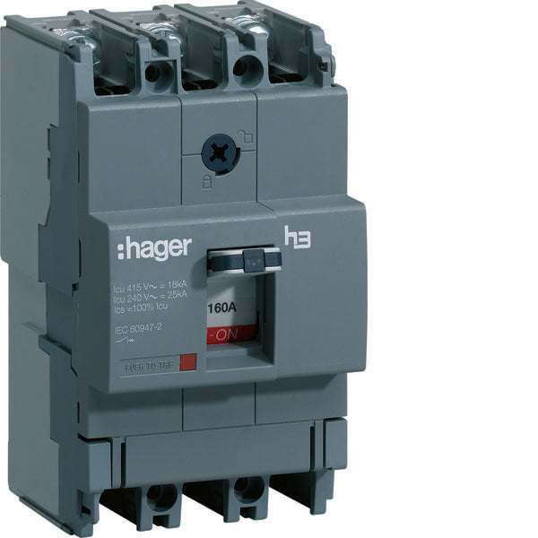 HAG HDA160L AUTO BREAK X160 3P 18KA 160A TRIP TM