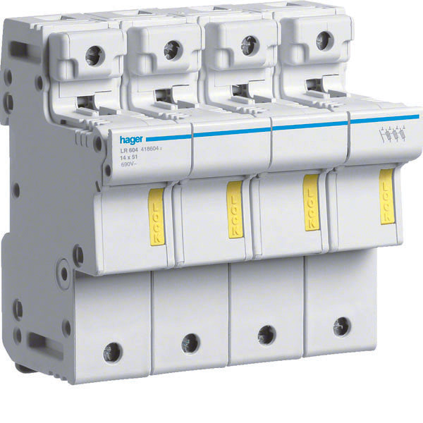 HAG LR604 PORTE FUSIBLE NONACC 14X51 3P+N 6M