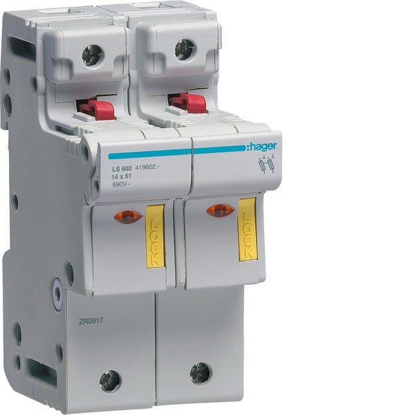 HAG LS602 ACCESS FUSIB SUPPORT 14X51 2P 3M
