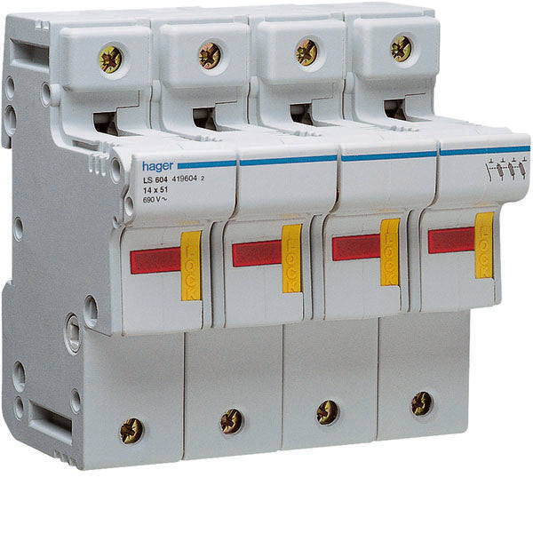 HAG LS604 SUPPORT FUSIB ACCES 14X51 3P+N 6M