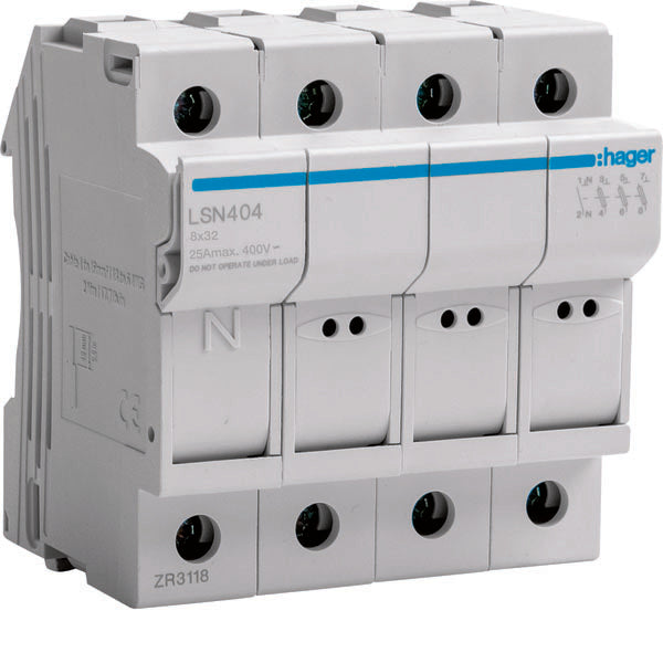 HAG LSN404 PORTE FUSIBLE 8X32 3P + N 4M