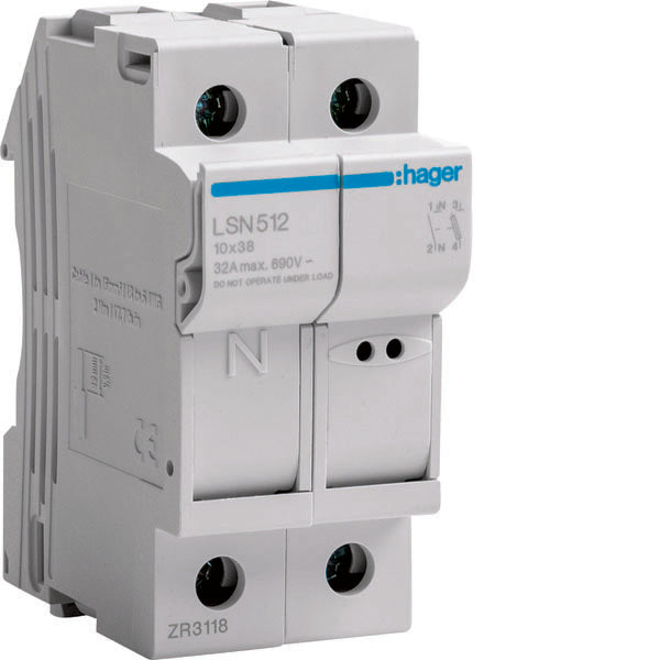 HAG LSN512 PORTE FUSIBLE 10X38 1P+N 2M