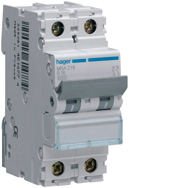 COMMUTATEUR AUTOMATIQUE HAG MBA250 2P 50A 6 KA B 2M