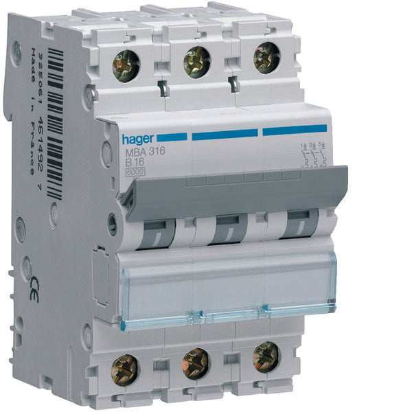 HAG MBA316 COMMUTATEUR AUTOMATIQUE 3P 16A 6 KA B 3M