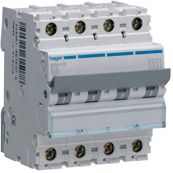 HAG MBA416 COMMUTATEUR AUTOMATIQUE 4P 16A 6 KA B 4M