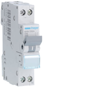 HAG MHN516A COUPURE AUTOMATIQUE 1P+N 16A 4 5KA B 1M