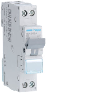 HAG MJN502A AUTO BREAK 1P+N 2A 4 5KA C 1M