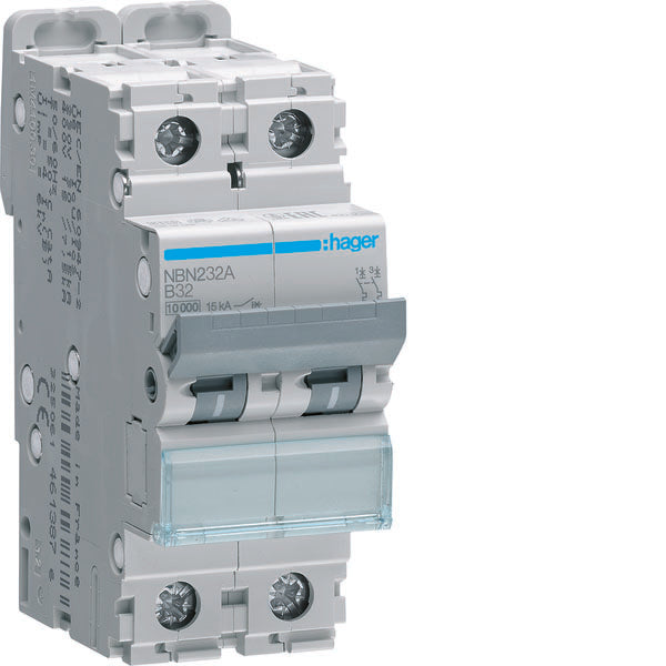 HAG NBN232A AUTO BREAK 2P 32A 10KA B 2M