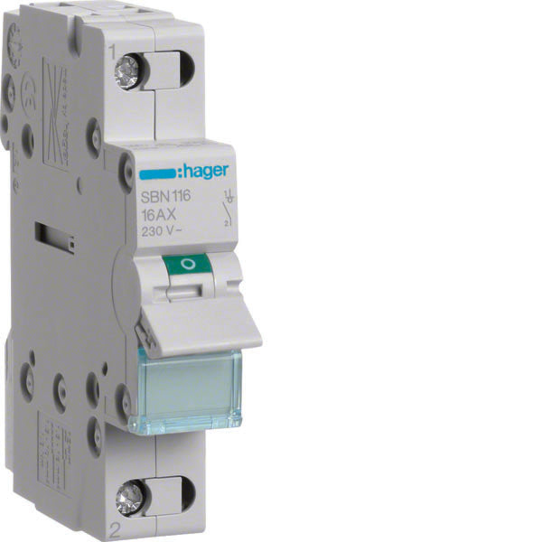 HAG SBN116 INTERRUPTEUR NON AUTOMATIQUE 1 PÔLE 16A 1 MOD