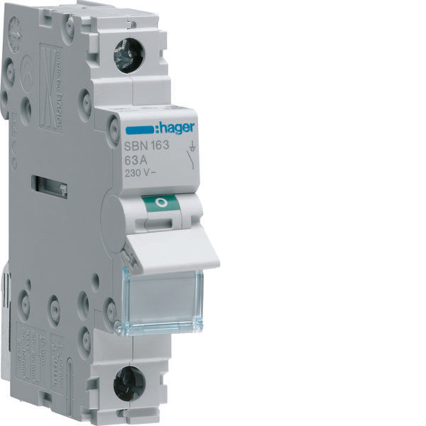 HAG SBN163 INTERRUPTEUR NON AUT 1 PÔLE 63A 1 MOD