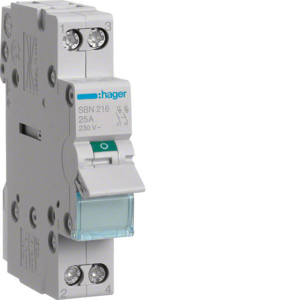 HAG SBN216 INTERRUPTEUR NON AUT 2 PÔLES 16A 1 MOD