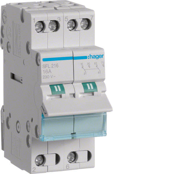HAG SFL216 INVERSEUR 1 2 2 PÔLES 16A 2 MOD COM BAS