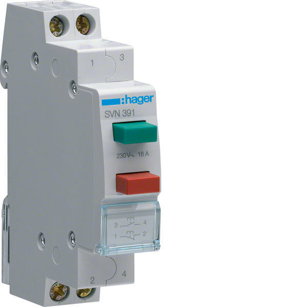 HAG SVN391 2 BOUTONS-POUSSOIRS NON LUMINEUX 1NC + 1NO 1M